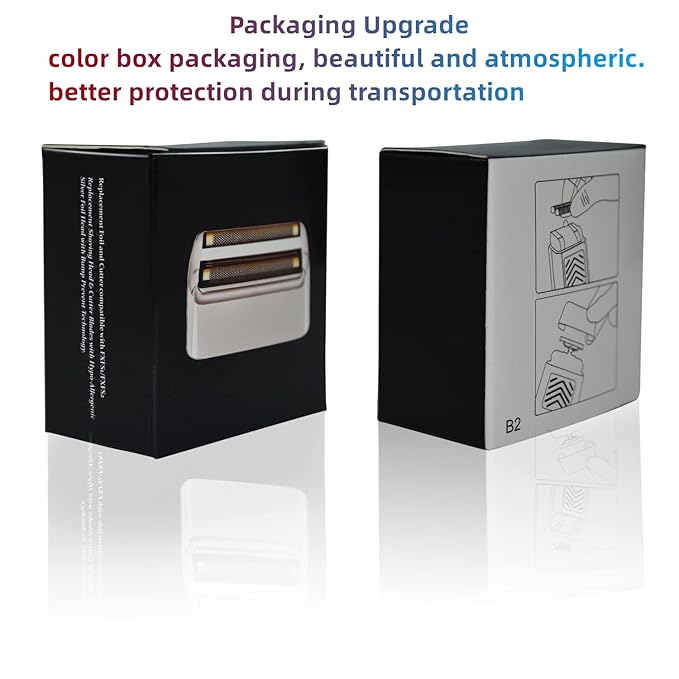 2 Pack Shaver Replacement Foil and Cutters Compatible with BaBylissPRO Double FXFS2 Metal Shaver foil Replacement,Purple