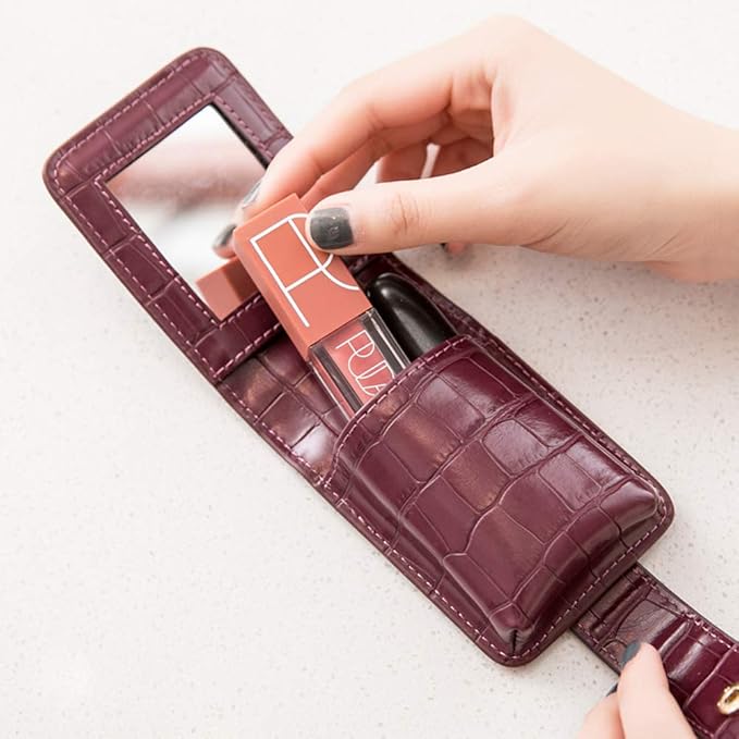 Earnda Makeup Lipstick Case for Outside Mini bag Travel Cosmetic Pouch