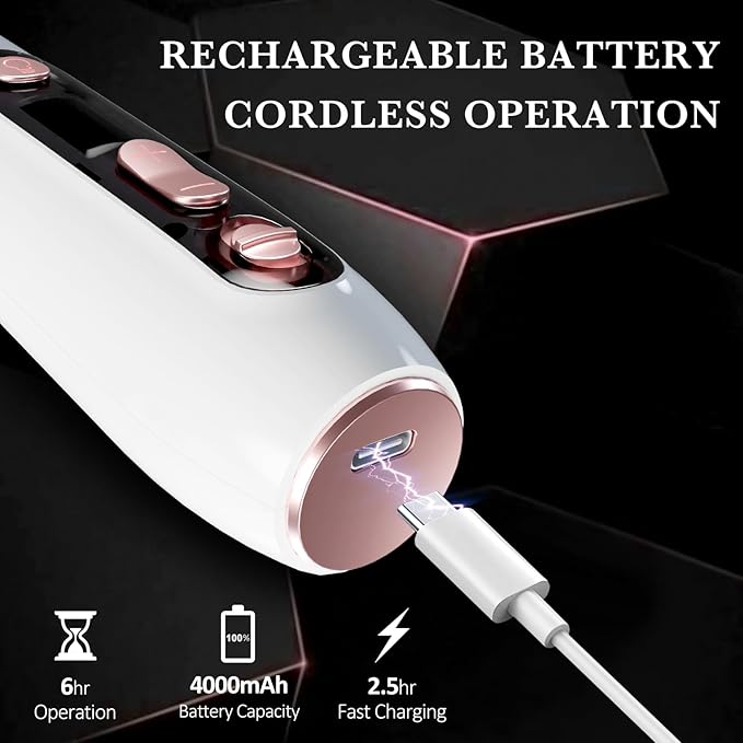 ENGERWALL Professional Manicure Pedicure Kit, Electric Nail File Set, Portable Cordless Electric Nail Drill Machine, 10 Speeds Nail Care Tool for Grind Trim Polish, White