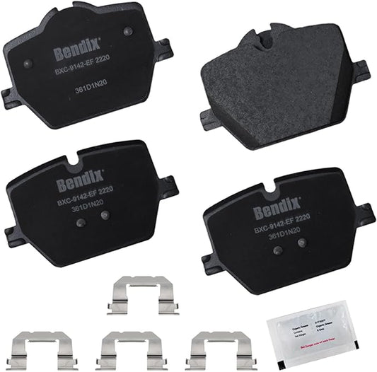 Bendix Priority1 CFC2220 Ceramic Rear Brake Pads for Select Models BMW 230i,xDrive,330e,330i,430i,Gran Coupe,i4,M240i,M340i,M440i,Z4,Toyota GR Supra