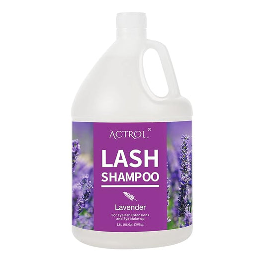 Eyelash Extension Cleanser Gallon Lavender 3.8L Natural Lash Extension Shampoo Professional Eyelid Foaming Cleanser Paraben & Sulfate Free Non-lrritating with Salon and Home Care