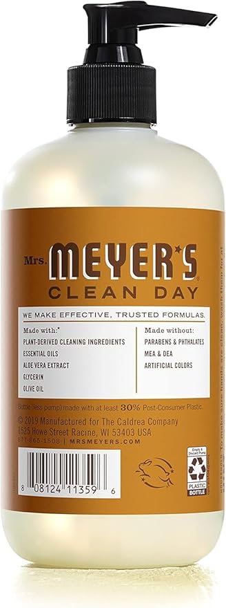 MRS. MEYER'S CLEAN DAY Hand Soap, Acorn Spice, Made with Essential Oils, 12.5 oz - Pack of 3