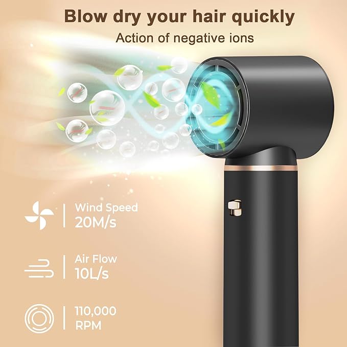 5 in 1 Hair Dryer Brush Hot Air Curling Brush Negative Ion Air Styler，Multi Function Blow Dryer Brush with Curling Wand, Straightening Brush, and Volumizing Hot Air Brush for All Hair Types（Black）