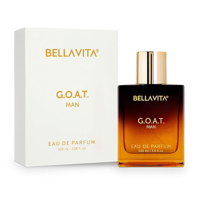 BellaVita Luxury G.O.A.T. Men's Eau De Parfum (3.4 fl.oz) | Natural Refreshing Notes of Bergamot, Lavender & Patchouli Oriental | Fresh Perfume for Men of All Time | Long-Lasting Perfume for Mens EDP