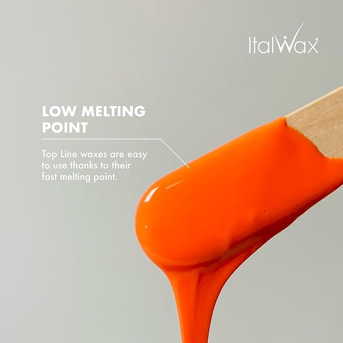 Italwax Top Line Coral - 750g / 1.65lb - Hard wax beads for hair removal - Unscented - Synthetic formulation ideal for sensitive skins - Recommended for Bikini Area and Armpits