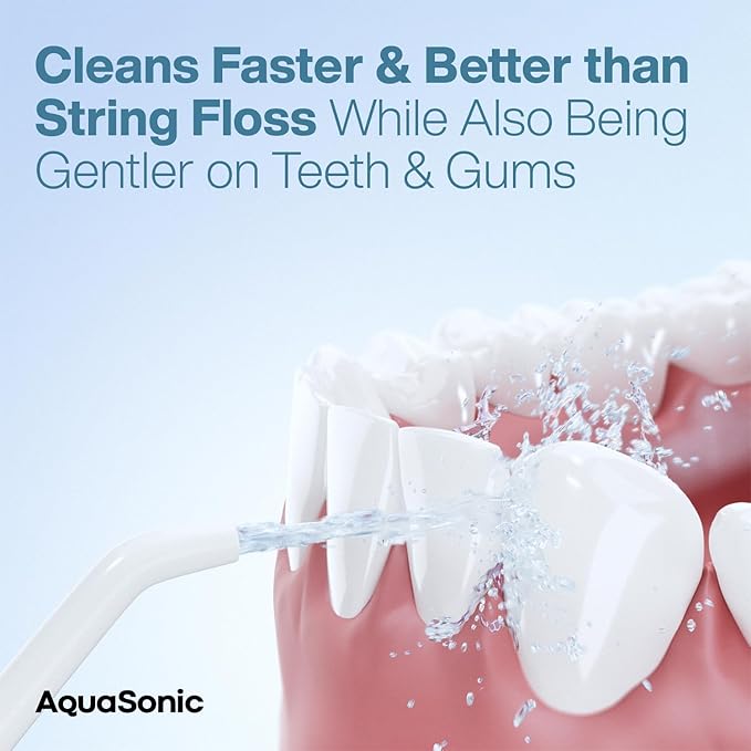 AquaSonic Water Flosser - Cordless Rechargeable Water Flossers for Teeth Cleaning - Waterproof Aqua Flosser, Portable Oral Irrigator for Dental Cleaning with 5 Jet Tips – Braces Home Travel