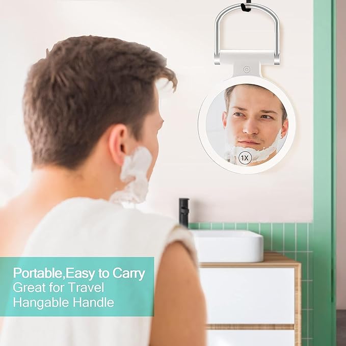 B Beauty Planet Magnifying Mirror with Light 20X/1X,Double Sided Tabletop Mirror with Adjustable Folding Handle,Cosmetic Mirror for Makeup/Travel, Tweezing, and Blackhead/Blemish Removal