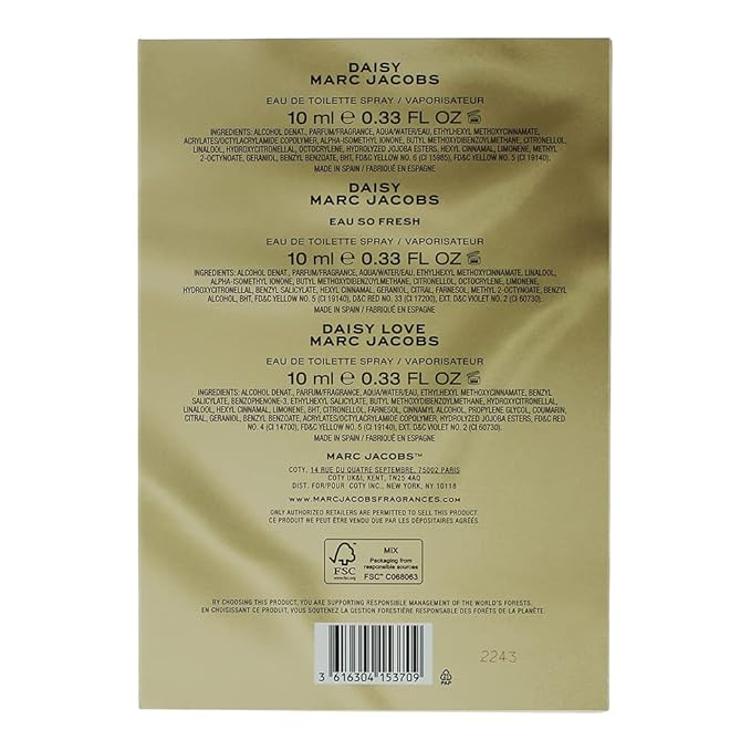 Marc Jacobs Daisy Womens Perfume Set Travel Sprays. 0.33 Fl Oz