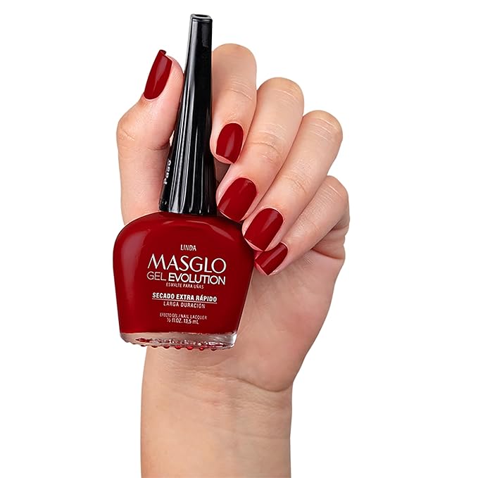 MASGLO Gel Evolution – Set of 3 Nail Polishes No UV/LED Lamp Needed, Fast-Drying, 12-Day Wear, 14-Free Formula, High-Gloss Finish, vegan (0.5 oz Each) h