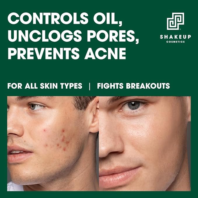 Mens Skincare Routine with Free Wash Bag, including Daily Face Wash, Clarifying Toner, Anti-Ageing Serum, Daily Moisturiser, plus Wash Bag. Aka. SHAKEUP FACE 4WARD DELUXE KIT