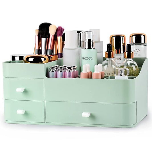 ONXE Makeup Organizer with Drawers,Large Capacity Countertop Organizer for Vanity,Bathroom and Bedroom Desk Cosmetics Organizer for Skin Care,Brushes, Eyeshadow, Lotions, Lipstick, Nail Polish