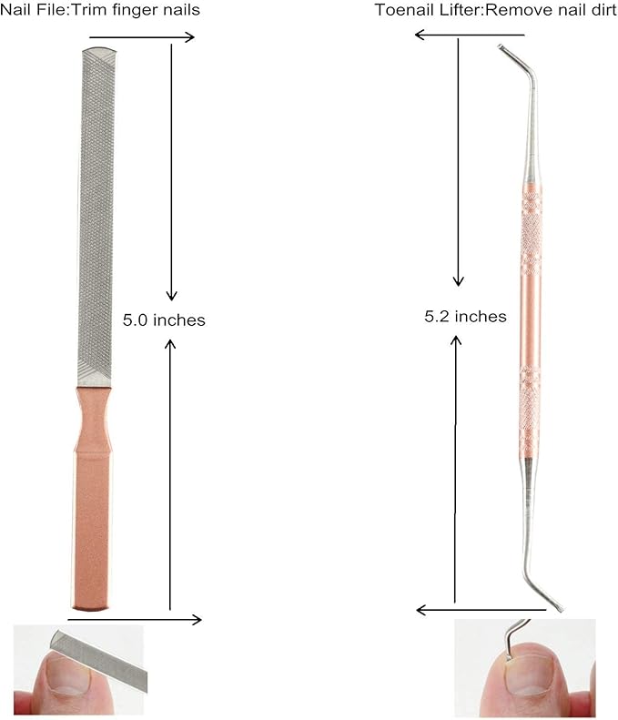 Professional Pedicure Manicure Tools Kit - Erkangsm 8 in 1 Stainless Steel Pedicure Set,Toenail Nipper,Pedicure Knife,Toenail Lifter,Nail Clipper,PU Leather Travel Case,Pink