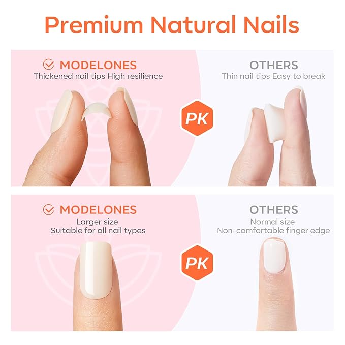 Modelones Press on Nails Almond, Wine Red Short Almond Fake Nails, Reusable Nail Kit with Nail Glue Adhesive Tabs Mini Nail File, Nails Press Ons 32Pcs16 Sizes, Women Girl Gift