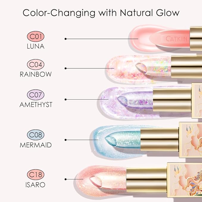 CATKIN Lip Balm Tinted Color Changing Lipstick Ultra Hydrating Lip Moistrurizer Chapstick with Vitamin E Nourishing For Cracked & Dry Lips 0.12 oz C07 Amethyst