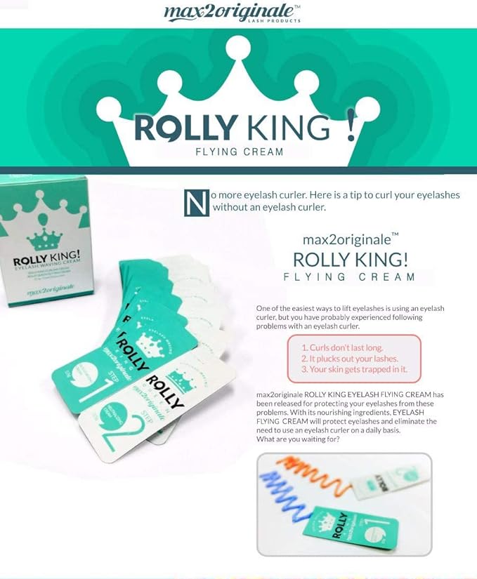 Rolly King Perm Step 1 & 2 for Eyelash Lifting and Brow Lamination for Professionals, 10 Sachets in a Box