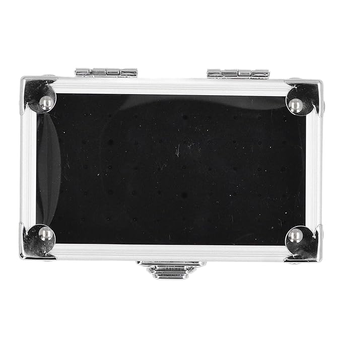 Nail Drill Bit Holder Storage Box, Multi Hole Nail Drill Bits Stand Displayer with Transparent Flip Cover, Nail Bits Organizers Container (Dazzling Gold)