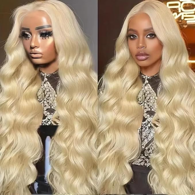 AIRDOT 613 Lace Front Wig Human Hair 13x4 Blonde Wig Human Hair 180 Density Body Wave Lace Front Wigs Human Hair Pre Plucked HD Glueless Lace Frontal Wigs Human Hair for Women with Baby Hair 20 Inch