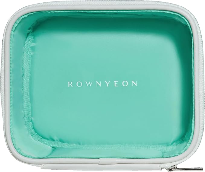 ROWNYEON Waterproof Clear Makeup Case for Travel,Portable Toiletry Bag Train Case Transparent Bag for Women Girls,Carry On Cosmetics Organizer with Zipper Handle (White)