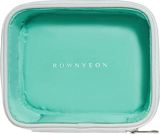 ROWNYEON Waterproof Clear Makeup Case for Travel,Portable Toiletry Bag Train Case Transparent Bag for Women Girls,Carry On Cosmetics Organizer with Zipper Handle (White)