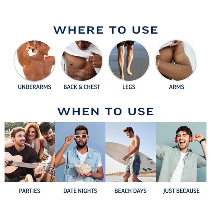 Veet Sensitive Skin Dermatologically Tested 13.5 Fl Oz. 5 Min Men's Hair Removal Gel Cream with Spatula For Body, Chest & Back (2 Pack)