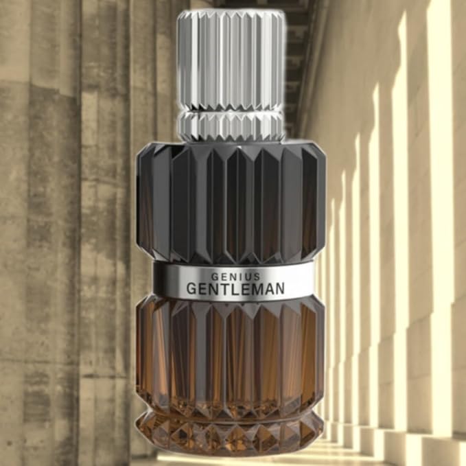 Gentleman Genius, Men's Eau de Parfum (EDP) 3.4 FL. Oz (100ml), Men’s Perfume with Notes of Bergamot, Black Pepper, Lavender, Orris, Cloves, Cinnamon, Vanilla Husk, Tonka Bean, Tolu Balsam