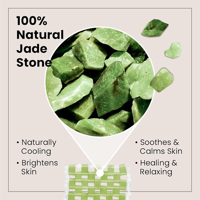 Lindo Jade Eye Mask - Facial Sleep Eye Mask, Handcrafted 100% Natural Jade Stone, Hot & Cold Therapy, Naturally Cooling, Soothing & Depuffing, Anti-Aging Skincare