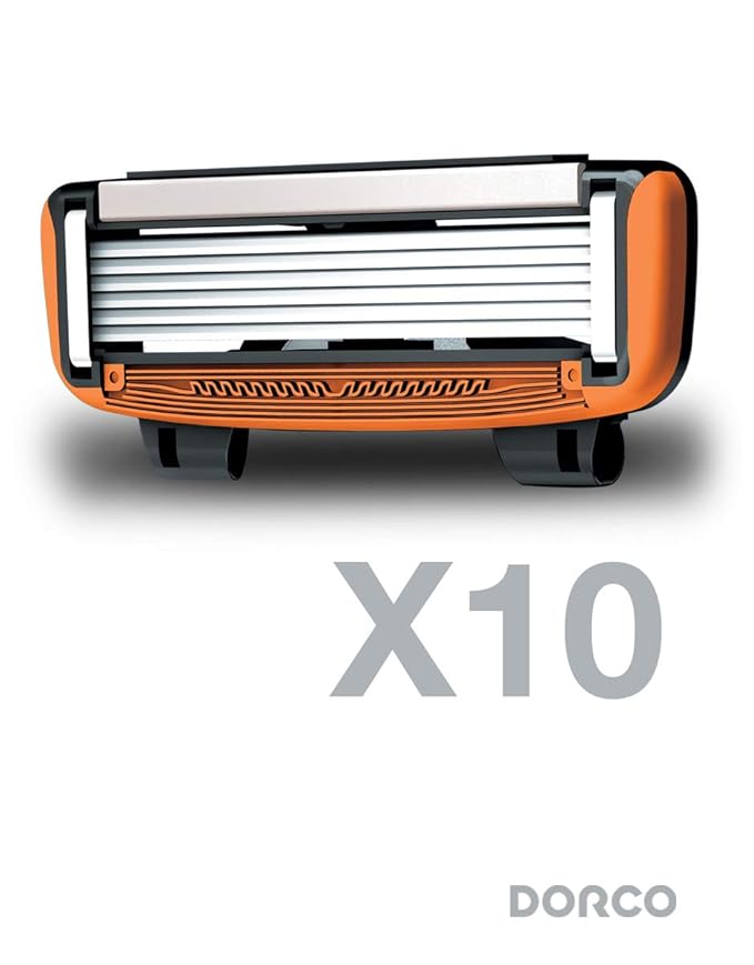 Dorco Pace 6 - Six Blade Razor Blade System - Value Pack (10 Pack + 1 Handle)