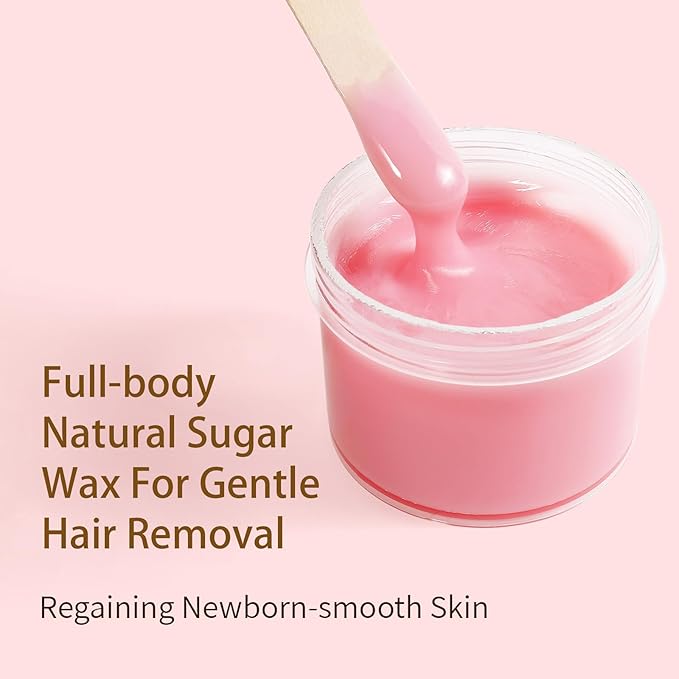 300g/10.6oz Rose Sugar Wax: Hair Removal Sugaring Paste for Bikini Brazilian Sensitive Skin - Wax Beads Alternative