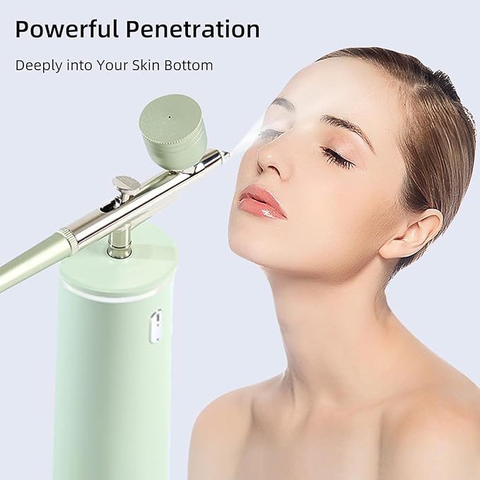 Facial Oxygen Spray Machine - High Pressure Nano Facial Steamer with 0.3mm Nozzle - Rechargeable Portable Nano Mist Injector Sprayer for Deep Moisturizing Face Skincare