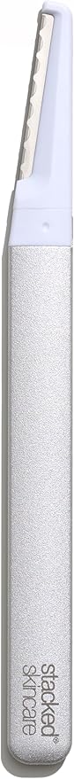 StackedSkincare Dermaplaning Face Exfoliating Tool, Professional-Grade Razor to Remove Dead Skin and Peach Fuzz, Includes 1 Aluminum Handle and 1 Razor Head (Non-Electric)