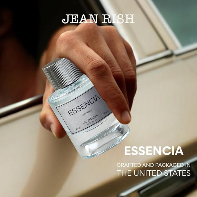 Jean Rish Essencia Pour Homme Eau De Parfume for Men (3.4 Fl Oz / 100ml) with Orange, Mint & Madagascar Vanilla Notes - Long Lasting and Luxury Fragrance