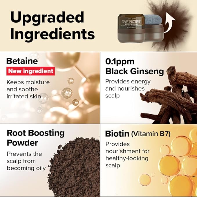 I DEW CARE Biotin Clarifying Dry Shampoo - Tap Secret Medium Brown | Strengthening & Volumizing, Powder Type, Refillable, Travel size, Non-aerosol, Brunette, Mother's Day, 0.24 Oz