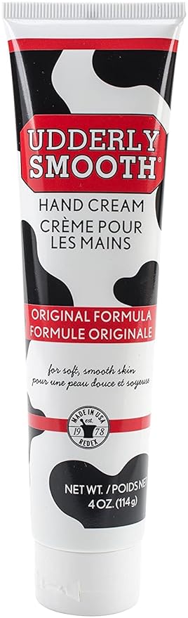 Udderly Smooth Hand Cream, Original Formula for Rough Dry Skin, Fast-Absorbing 24-Hour Moisturization, 4 oz (Pack of 2)