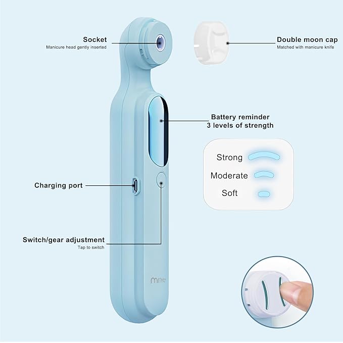 Electric Nail Trimmer, 6 in 1 Baby Nail Clippers, Safe & Easy Electric Portable Manicure Pedicure Tool for Baby Care Newborn Toddler Toes & Fingernails Nail Kit