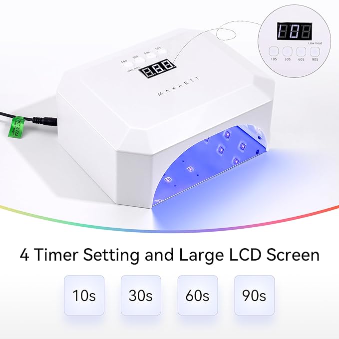 Makartt UV Nail Lamp, LED Light for Gel Polish 36W Nails Curing Dryer with 4 Timer Setting Display Auto Sensor, Professional Flash Cure Lamp for Salon & Home