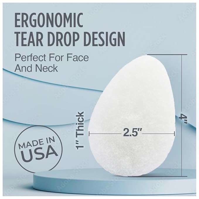 HartFelt [10 Pack] Regular Exfoliating Facial Sponge for Face - Daily Cleansing Face Scrubber - Buf Dirt Away with Puf Styled Reusable Face Pads for Removing Makeup, Dirt, and Dead Skin - Made in USA