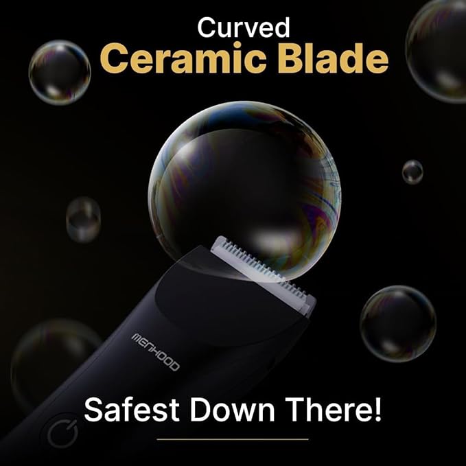 Grooming Trimmer 1.0 – Groin & Body Shaver for Men with Skin-Friendly Ceramic Blade & IPX6 Water Protection – Snag-Free Ball Shaver with 150-Minute Run Time