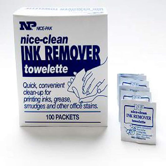 BankSupplies Disposable Towelettes - Individually Wrapped Wipes - Case of 100 - Ink & Stain Removal - Cleansing Hand Wipes - Saturated, Mildly Fragrant Cleansing Lotion