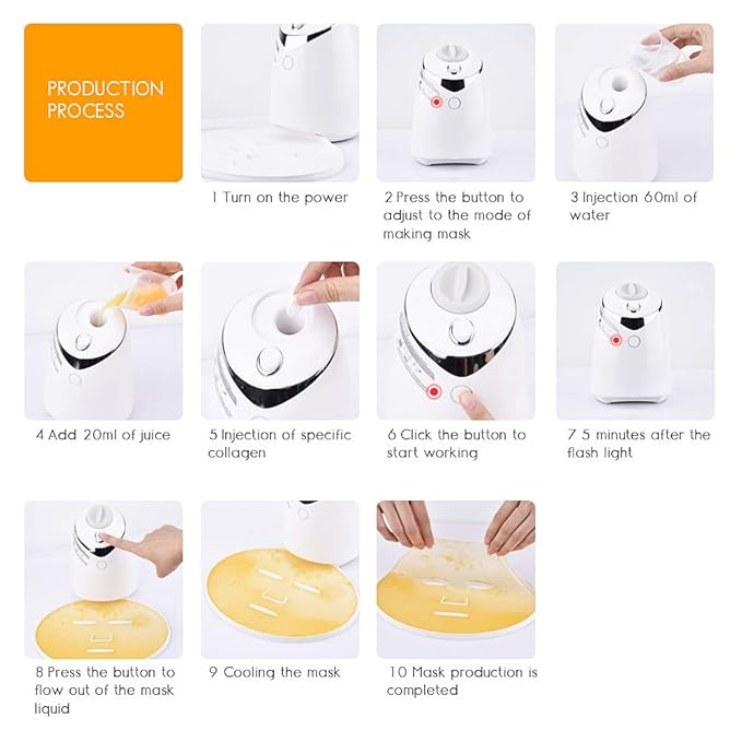 Face Mask Maker Facial Mask Machine with 32 Counts Collagen Pills Make Your Own Face Mask Kit Home Automatic DIY Face Mask Maker Machine, Face Mask Maker Kit, Facial Cream Maker Gifts for Women