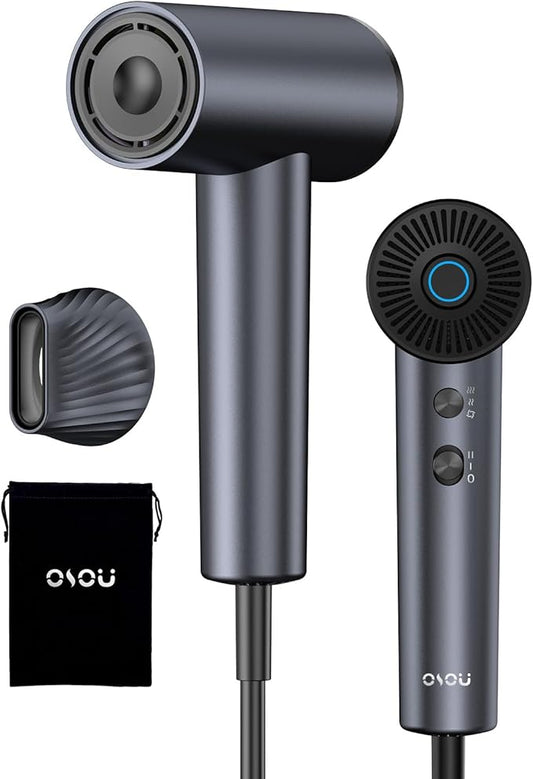 Ionic Hair Dryer, High-Speed Blow Dryer - 150,000 RPM Brushless Motor, 500 Million Negative Ions, Ultra-Light & Small, Smart Temp Control, Quiet Hairdryer for Women, Ideal for Travel, Home