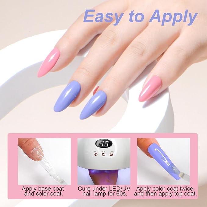 Gel Polish Nail Set 20 Colors with 3Pcs Glossy & Matte Top Coat and Base Coat, Green Purple Pink Nude Sparkle Glitters Colorful Gel Polish Set For Valentine's Gifts