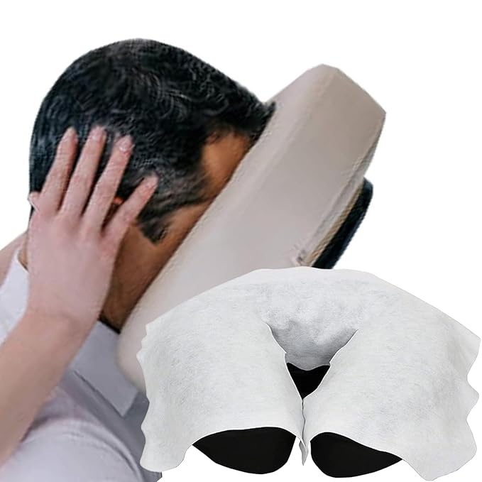 300 Count Disposable Face Cradle Covers, Ultra Soft Non-Sticking, Non Woven Massage Face Cradle Covers, Headrest Face Cushion Cover for Massage Table Chairs