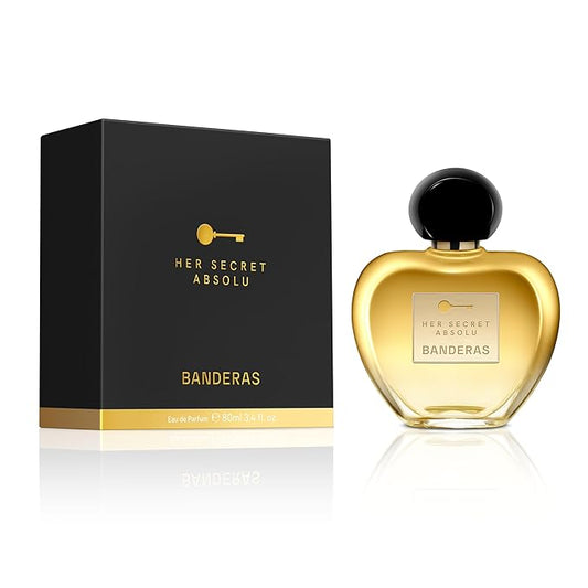 Banderas Perfumes - Her Secret Absolu - Eau de Parfum for Women - Long Lasting - Intense and Attractive Scent - Floral and Amber Notes - Ideal for Special Events - 2.7 Fl Oz