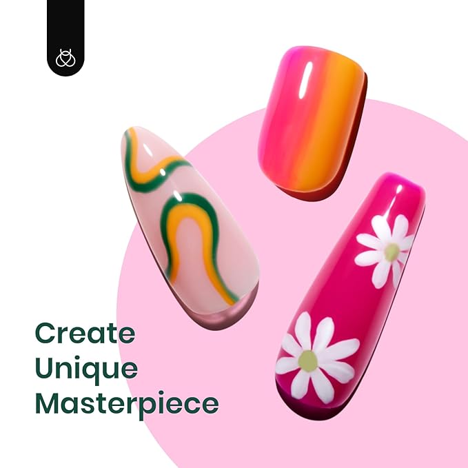 Beetles 6Colors Gel Polish Set- Deep Pink Green Blue Orange Gel Nail Polish Rainbow Hot Pink Nail Polish Boundless Energy Collection Holiday Nail Art Design, Soak Off Uv LED Gel Manicure DIY Home