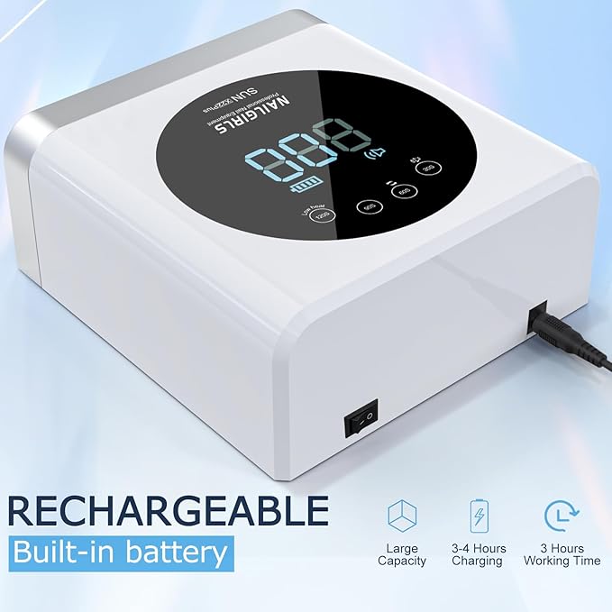 NAILGIRLS Cordless Rechargeable UV LED Nail Lamp, 150W UV Light for Gel Nail, Nail Lamps for Gel Polish with 4 Time Setting, Portable UV Nail Light, Professional Fast Curing Lamp for Salon