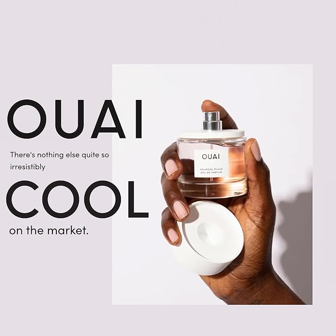 OUAI Melrose Place Eau de Parfum Set - Elegant Womens Perfume for Everyday Wear - Fresh Floral Scent, Notes of Champagne, Bergamot & Rose with Hints of Cedarwood & Lychee (2 Count, 0.34 Oz/1.7 Oz)