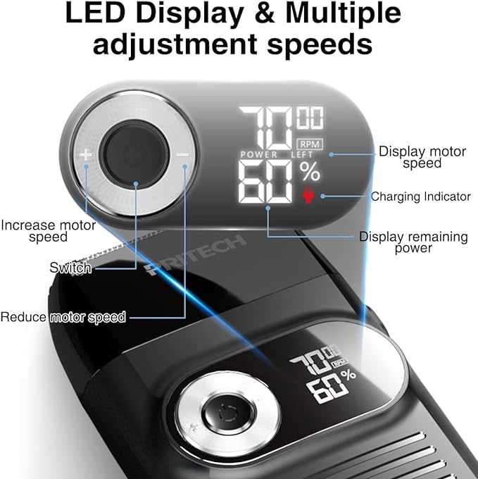 PRITECH Foil and Bald Shavers 2 in 1 Electric Shaver for Men Foil Blade and PopupTrimmer with Rechargeable 3 Adjustable Speeds Men's Shaver (Black Silver)