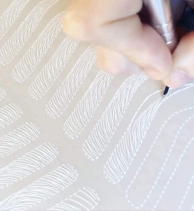 Stylia Microblading Inkless Practice Fake Silicone Skin Sheet for Eyebrow Makeup, Fake Skin for Needling, Eye Brow Tattoo Practice Kit Supplies (12Pieces- White Double Sided)