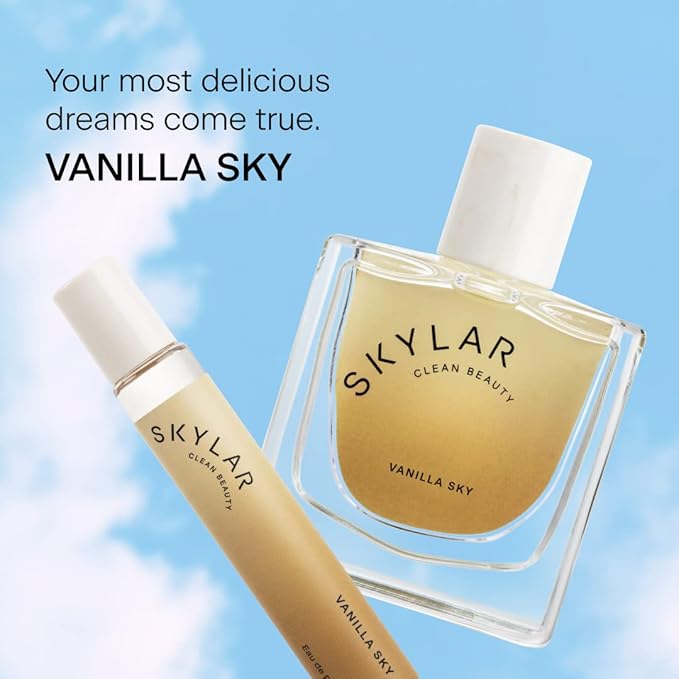 Skylar Vanilla Sky Eau de Parfum -Hypoallergenic & Clean Perfume for Women & Men, Vegan & Safe for Sensitive Skin-Notes of Cappuccino, Vanilla & Caramelized Cedar - 10mL /0.33 Fl oz