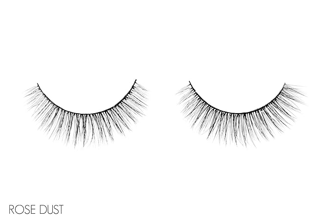 Cruelty Free 3D Faux Mink Eyelashes - Reusable and Durable - Fluffy and Natural - 100% Vegan Luxury Fibers - by Via Flora Beauty (Rose Dust)